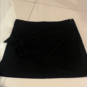 Zara Black Mini Skirt with Side Bow Detail